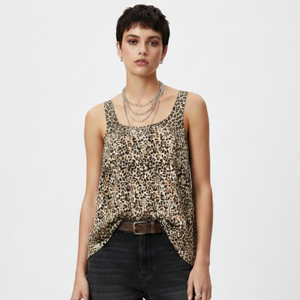 Old Navy Tank Top Indie Grunge Punk Leopard Tribal Safari XL